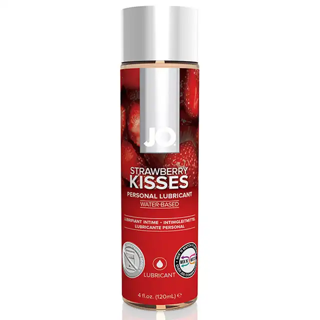 System Jo - Strawberry 120 ml. Lubrykant smakowy na bazie wody, wydajna formuła. 