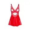 Obsessive - Aliosa Chemise Red L/XL - Nieziemsko seksowna koszulka w odcieniu intensywnej czerwieni i z ozdobną koronką.
