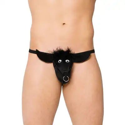 Softline - Men Thong 4437 S/L - Stringi z wizerunkiem byczka. Ten wieczór nie będzie niewinny!