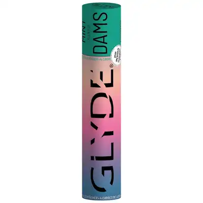 Glyde - Mint Scented Dams. Zestaw 4 lateksowych maseczek oralnych o zapachu mięty 