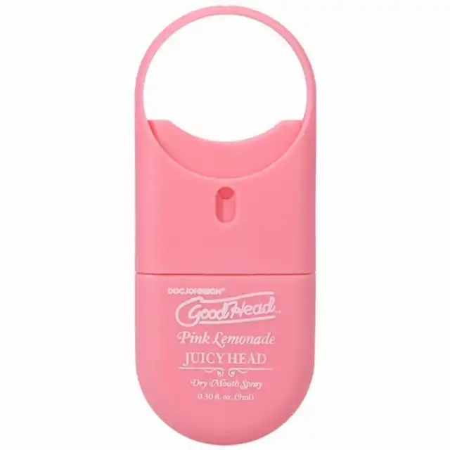 Doc Johnson - GoodHead Juicy Head To-Go Dry Mouth Spray Pink Lemonade – spray nawilżający do ust 9 ml o smaku różowej lemoniady. Opakowanie podróżne. Zabierz go wszędzie.