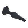 Levelz - Slim Silicone Anal Plug XL. Czarny silikonowy profilowany korek analny XL z przyssawką