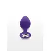 ToyJoy - Anal Play Diament M. Fioletowa silikonowa zartczka analna z srebrnym kryształkiem. 