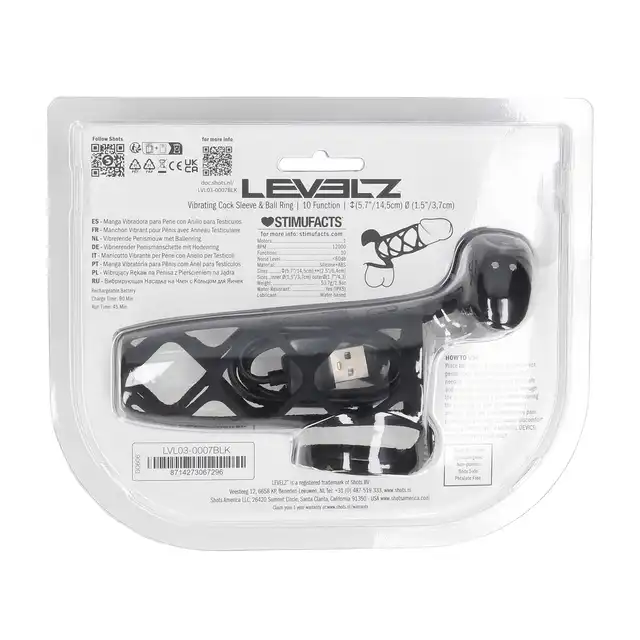 Levelz - Vibrating Cage Silicone Cock Sleeve &amp; Ball Ring. Wibrująca silikonowa nakładka na penisa w formie klatki zmieniającej teksturę