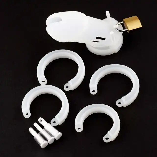 BSeries - Silicone Penis Cock Cage - Regular - Silikonowa klatka na penisa z 5 wymiennymi ringami oraz kłódką. Idealny wybór dla osób ceniących dopasowanie, komfort i funkcjonalność.