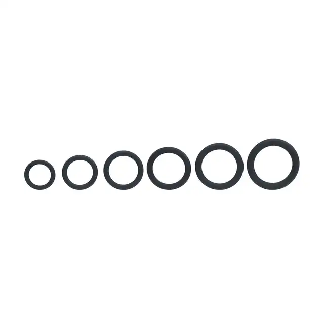 Levelz -  Classic Silicone Cock Ring Set of 6. Zestaw 6 pierścieni erekcyjnych wykonanych z czarnego silikonu
