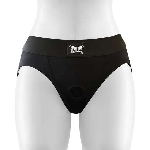 Mythology - Fantasy Harnnes. Super elastyczna, czarna uprząż strap-on one size.