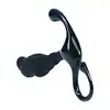 Levelz -  Rippled with Hard Loop Silicone Prostate Massager M. Czarny silikonowy masażer prostaty bez wibracji w rozmiarze M
