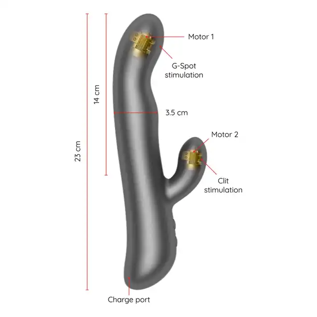 Oninder - Oslo Rabbit &amp; Rotation. Wyjątkowy wibrator na aplikację z funkcją wibracji i rotacji. Sterowany z drugiego końca świata!