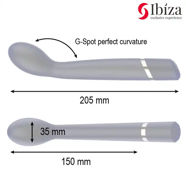 Ibiza -  G-Spot Vibrator USB. Czarny eleganvki wysokiej jakości wibrator z wygięciem do punktu G