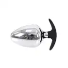 O-Products - Anal Plug BIG-S Handle 60 mm - Duży, metalowy korek analny z silikonową podstawą. Propozycja dla doświadczonych użytkowników!