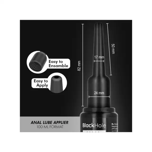 Black Hole - Anal lube Applier Size L 100ml - Aplikator do lubrykantów Black Hole 100 ml. Precyzyjna aplikacja lubrykantu dla większego komfortu i higieny.