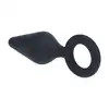 Levelz – Anal Plug With Loop Small. Kompaktowy, stożkowy korek analny z wygodną silikonową pętlą w formie uchwytu