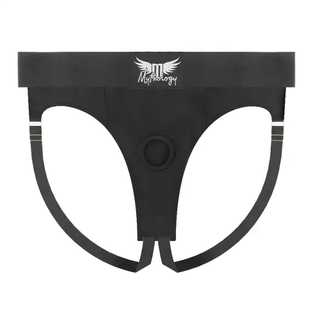 Mythology - Fantasy Harnnes. Super elastyczna, czarna uprząż strap-on one size.