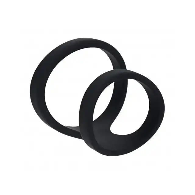 Levelz -  2 Loop Cock Ring. Silikonowy ring na penisa z podwójną pętlą o średnicy 5 cm