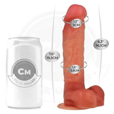 Cock Miller - Hyperrealistic Dildo 7,6" - Hiperrealistyczne dildo z mocną przyssawką i elastycznym rdzeniem o długości 19,3 cm.