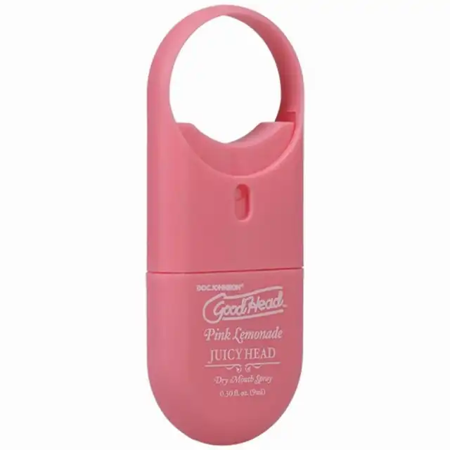 Doc Johnson - GoodHead Juicy Head To-Go Dry Mouth Spray Pink Lemonade – spray nawilżający do ust 9 ml o smaku różowej lemoniady. Opakowanie podróżne. Zabierz go wszędzie.