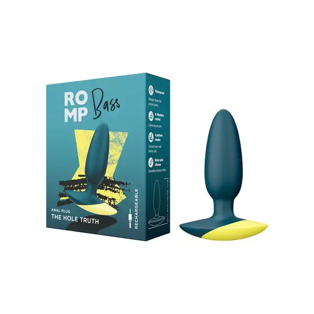 Romp - Bass - Innowacyjny wibrujący korek analny ładowany USB. Kompaktowy rozmiar, mocne wibracje i komfort, który zachęca do odkrywania nowych doznań.