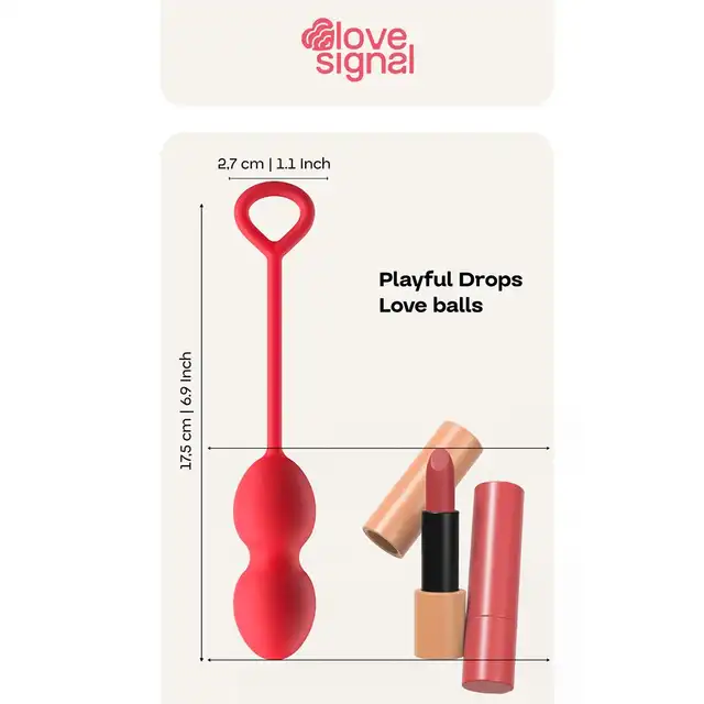 Love Signal - Playful Drops Love Ball - Silikonowe kulki gejszy do ćwiczeń mięśni kegla. Uroczy design!