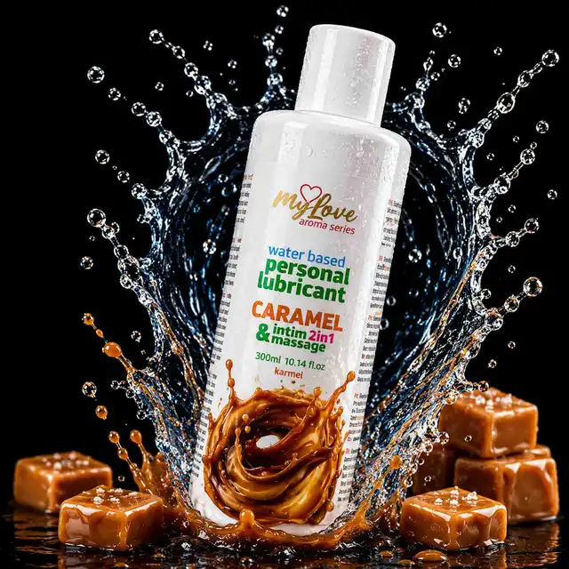 My Love - Aroma Series Intim&amp;Massage 2in1 Caramel 300ml - Żel 2 w 1 do intymnych doznań oraz sensualnego masażu ciała o zapachu słodkiego karmelu.