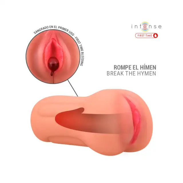 Intense - First Time Erika. Realistyczny masturbator w kształcie pochwy dziewicy z krwią menstruacyjną i błoną dziewiczą