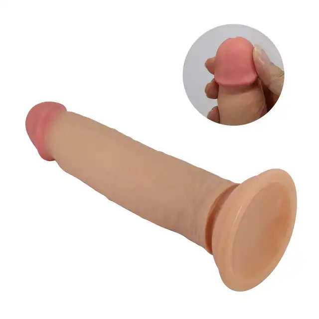 Pretty Love - Keon 8,4" - Realistyczne dildo z przyssawką z elastycznym kręgosłupem i ruchomą skórką. Ponad 21 cm przyjemności!