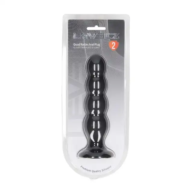 Levelz – Quad Rattle Anal Plug XL. Delikatnie rozszrzający się korek analny z ruchomym stalowym wnętrzem dającym efekt grzechotania