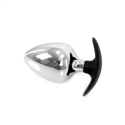 O-Products - Anal Plug BIG-S Handle 60 mm - Duży, metalowy korek analny z silikonową podstawą. Propozycja dla doświadczonych użytkowników!