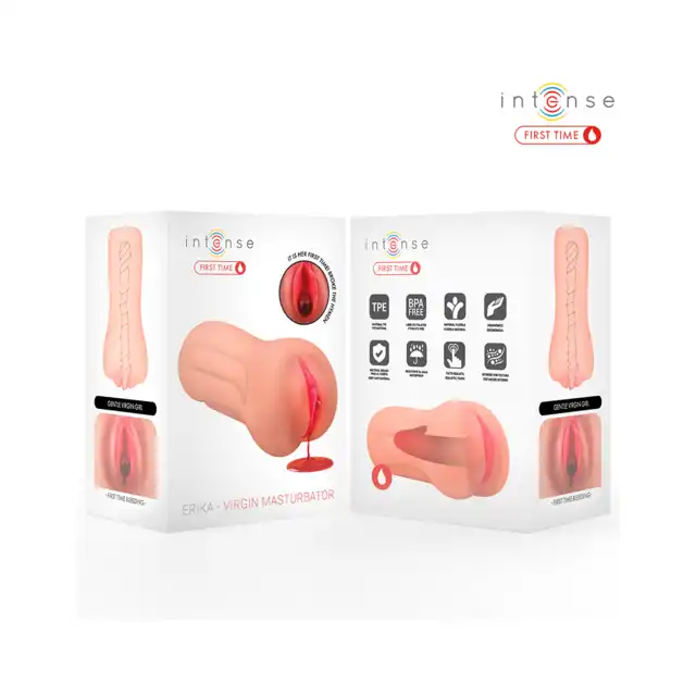 Intense - First Time Erika. Realistyczny masturbator w kształcie pochwy dziewicy z krwią menstruacyjną i błoną dziewiczą