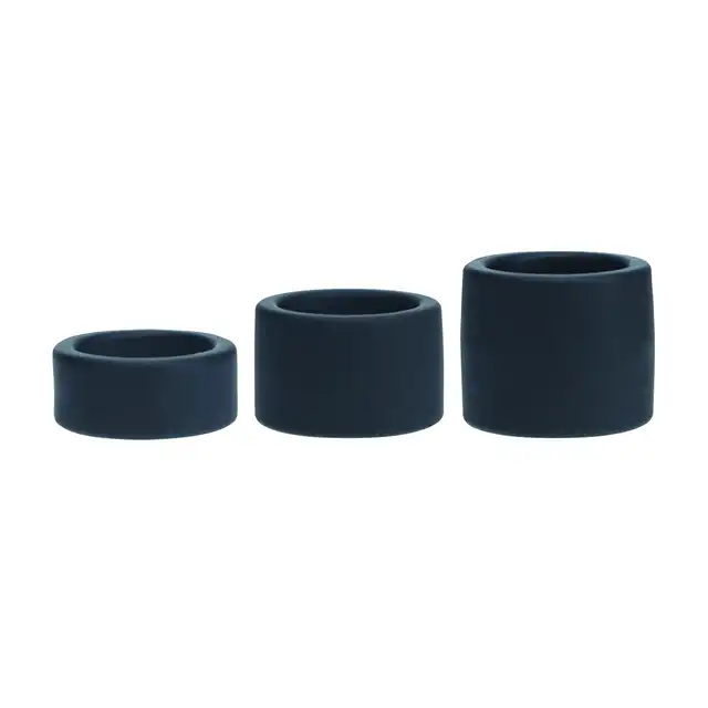 Levelz - Liquid Silicone Ball Strap Set of 3. Zestaw trzech szerokich ringów na jądra. Efektowny ucisk 