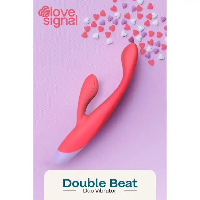Love Signal - Double Beat Duo Vibrator - Dynamiczny wibrator do punktu G ze stymulacją łechtaczki. Wodoodporny, 2 motorki, 7 trybów wibracji.