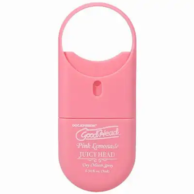 Doc Johnson - GoodHead Juicy Head To-Go Dry Mouth Spray Pink Lemonade – spray nawilżający do ust 9 ml o smaku różowej lemoniady. Opakowanie podróżne. Zabierz go wszędzie.