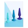 b-Vibe - Anal Training Kit 3pcs - Zestaw treningowych korków analnych o zjawiskowej kolorystyce. 3 rozmiary, mocne przyssawki, 100% silikon!