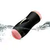 BSeries - Dual Vibrating Masturbator Black - Podwójny masturbator usta - wagina, z intensywnymi 7 wibracjami. 