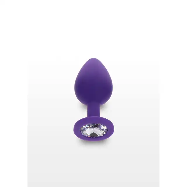 ToyJoy - Anal Play Diament M. Fioletowa silikonowa zartczka analna z srebrnym kryształkiem. 