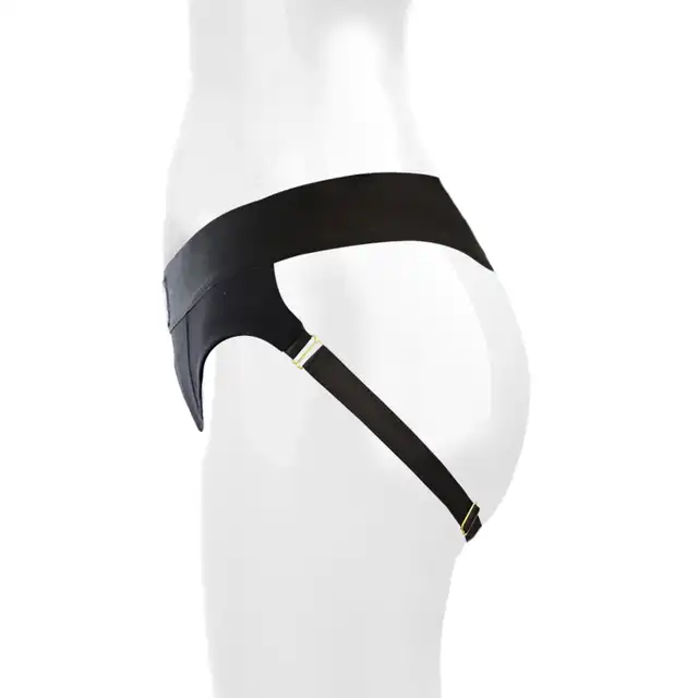 Mythology - Fantasy Harnnes. Super elastyczna, czarna uprząż strap-on one size.