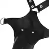 Fetish Submissive Attitude - Męska uprząż V-shape z eko-skóry z metalowymi detalami. 