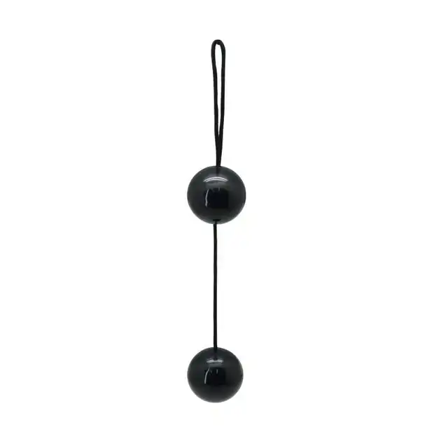 Toyz4Lovers - Vaginal Balls Orgasm Balls Black - Czarne kulki gejszy do ćwiczeń mięśni kegla z wewnętrznymi obciążnikami.