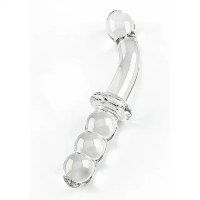 ToyJoy - Glass Worxx - Dual-Ended Anal &amp; G-spot Dildo - Eleganckie dwustronne szklane dildo analne i do punktu G. Wykonane z wysokiej jakości szkła borokrzemowego!