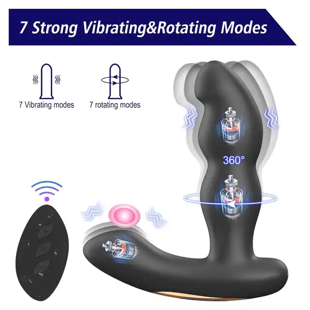 Erospace - B12 Men’s Play. Rotacyjny masażer prostaty z pilotem 360. 