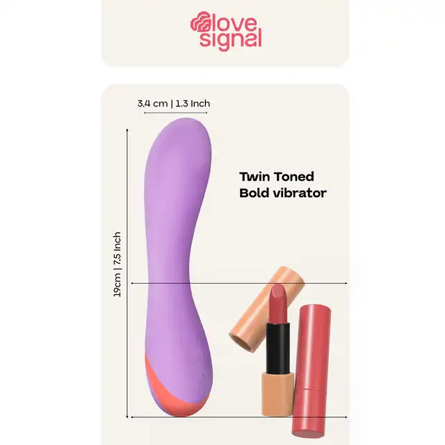 Love Signal - Twin Toned Bold Vibrator - Śliczny wibrator do punktu G z 7 funkcjami wibracji, idealny do zabawy pod prysznicem. 