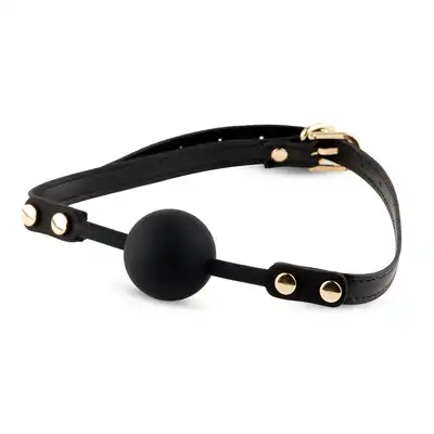 Boys of Toys - Ball Gag Black - Minimalistyczny knebel BDSM z silikonową kulką - Cisza jeszcze nigdy nie wyglądała tak dobrze.