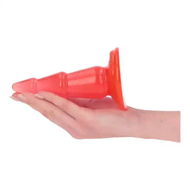 Toyz4Lovers - Jelly Pine Anal Plug 15.5 cm Red - Stożkowy korek analny z przyssawką. Trzy poziomy intensywności w jednej konstrukcji.