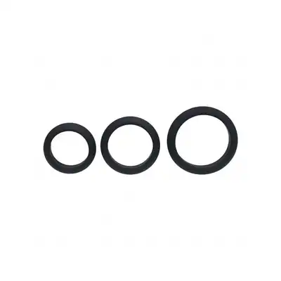 Levelz – Wide O Cock Ring Set S/M/L. Zestaw trzech silikonowych pierścieni erekcyjnych o średnicach  od 4,1 cm do 5,5 cm