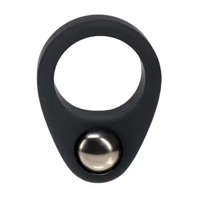 Levelz – Single Weighted Ball Cock Ring. Czarny pierścień erekcyjny z płynnego silikonu z wyjmowalnym ciężarkiem 