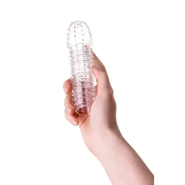 A-Toys - Penis Extender Boyn 15,2 cm - Transparentna nakładka na penisa z wypustkami, efekt natychmiastowego powiększenia.