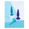 b-Vibe - Anal Training Kit 3pcs - Zestaw treningowych korków analnych o zjawiskowej kolorystyce. 3 rozmiary, mocne przyssawki, 100% silikon!
