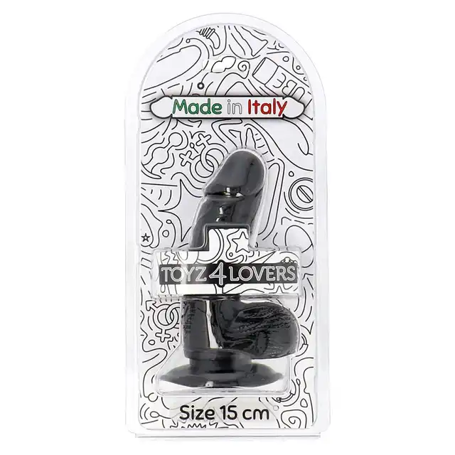 Toyz4Lovers - Orazio Realistic Dildo 15 cm Black - Realistyczne czarne dildo o kompaktowych rozmiarach. Klasyka we Włoskim wydaniu.