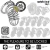Addicted Toys Locked - Iron Cell Metal Penis Cage S - Metalowa klatka na penisa z kłódką w rozmiarze S. Wytrzymała stalowa konstrukcja zapewniająca pewne dopasowanie i pełną kontrolę.