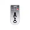 Levelz – Anal Plug With Loop Medium. Wygodny silikonowy czarny korek analny z uchwytem w formie pętli